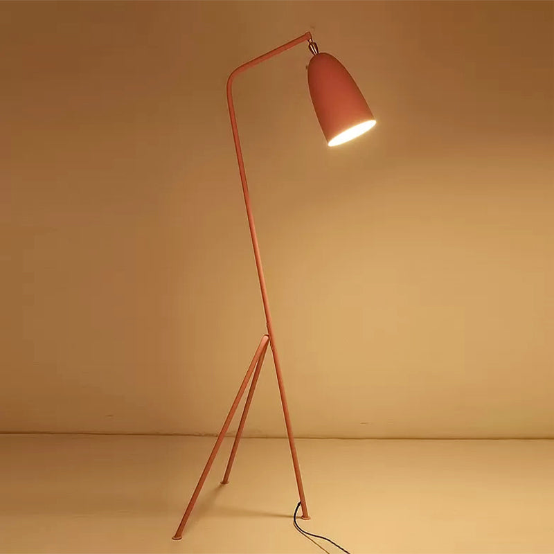 Macaron Loft Metal Floor Light With Domed Shade - One Bulb Candy Color Perfect For Meeting Rooms