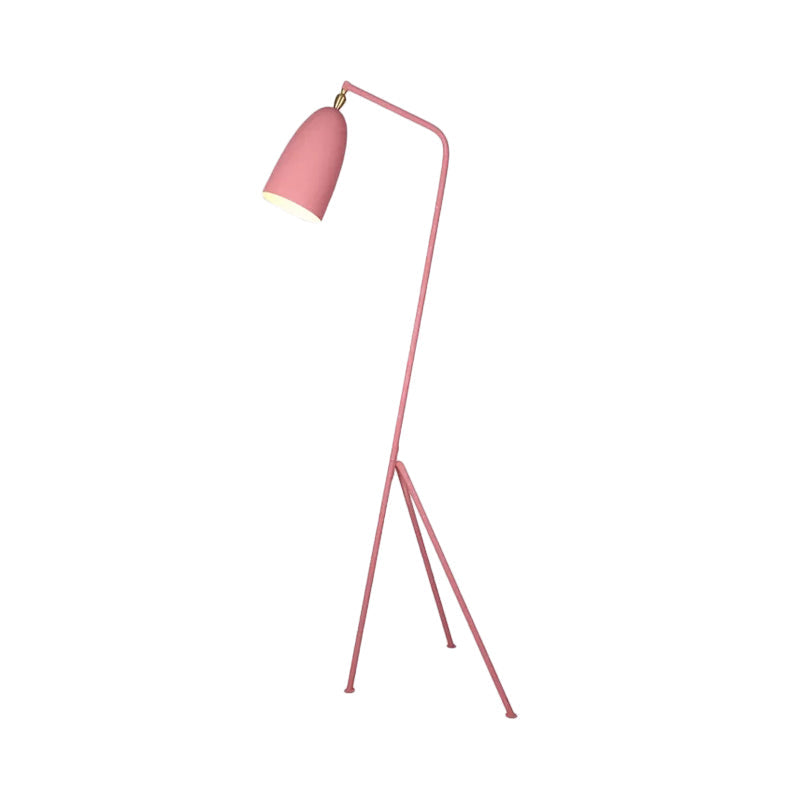Macaron Loft Metal Floor Light With Domed Shade - One Bulb Candy Color Perfect For Meeting Rooms