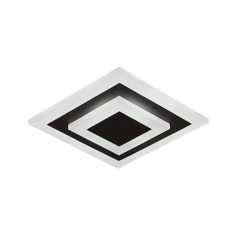 Plafonnier LED carré moderne en acrylique à encastrer - Lampe élégante pour couloirs et cuisines, café et blanc