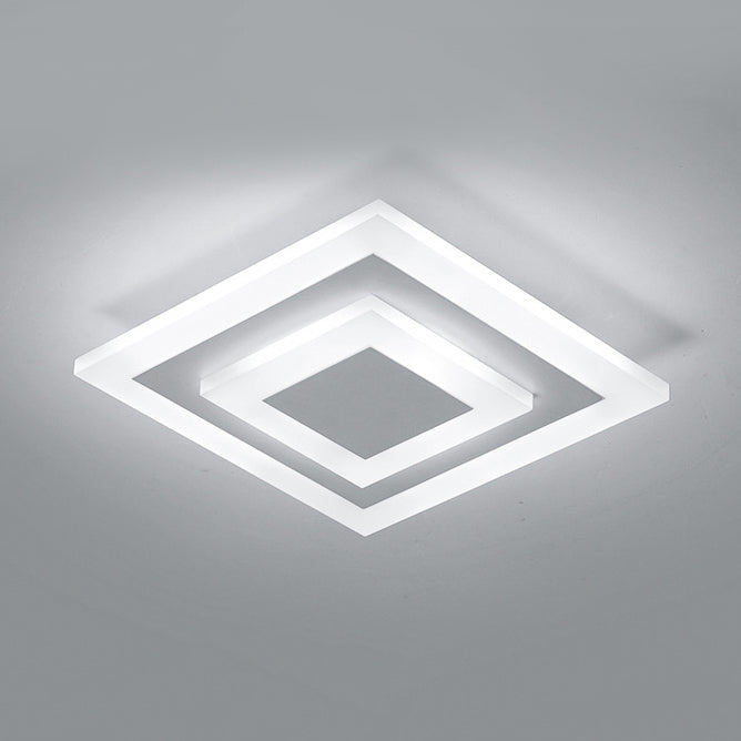 Plafonnier LED carré moderne en acrylique à encastrer - Lampe élégante pour couloirs et cuisines, café et blanc