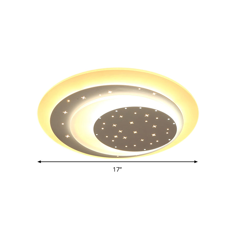 Starlit Acrylic Crescent LED Ceiling Light: A Romantic Flushmount for Girls' Bedroom