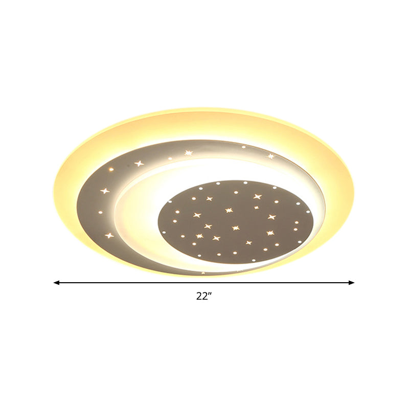 Starlit Acrylic Crescent LED Ceiling Light: A Romantic Flushmount for Girls' Bedroom