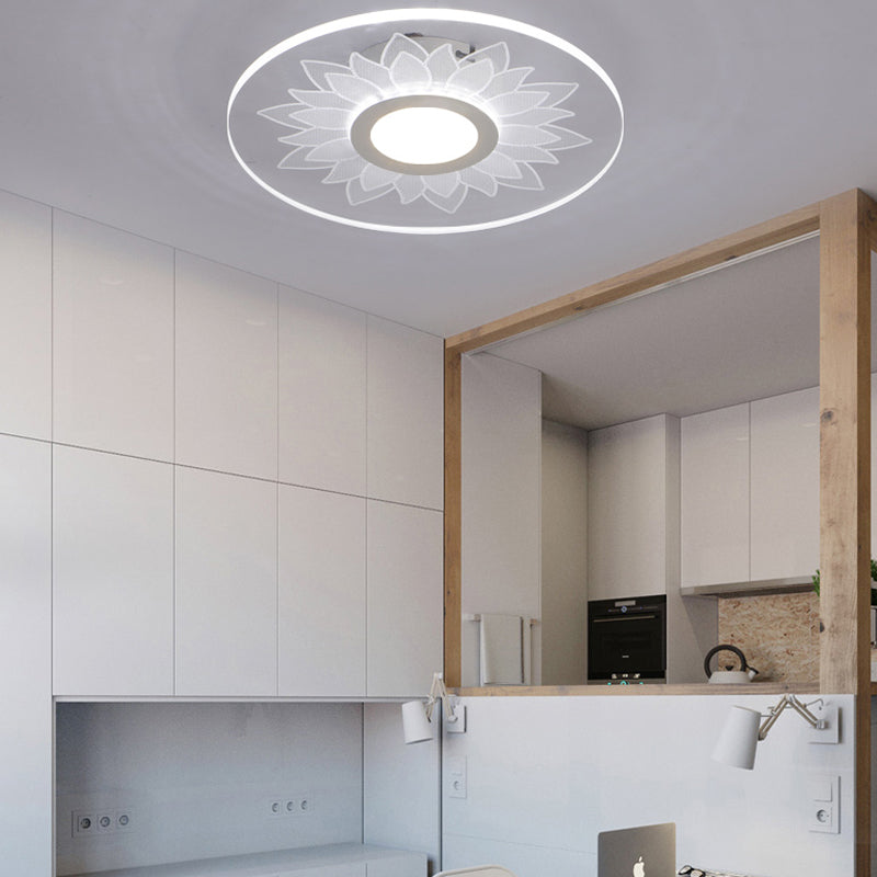 Kid's Cartoon LED White Ceiling Lamp with Acrylic Flower Design