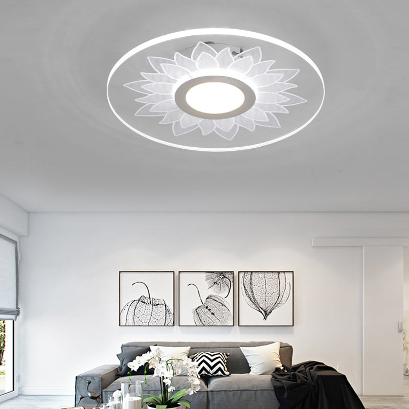 Kid's Cartoon LED White Ceiling Lamp with Acrylic Flower Design