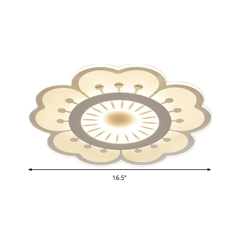 Modern Acrylic Petal LED Ceiling Light: Elegant Flush Mount for Girls' Bedroom