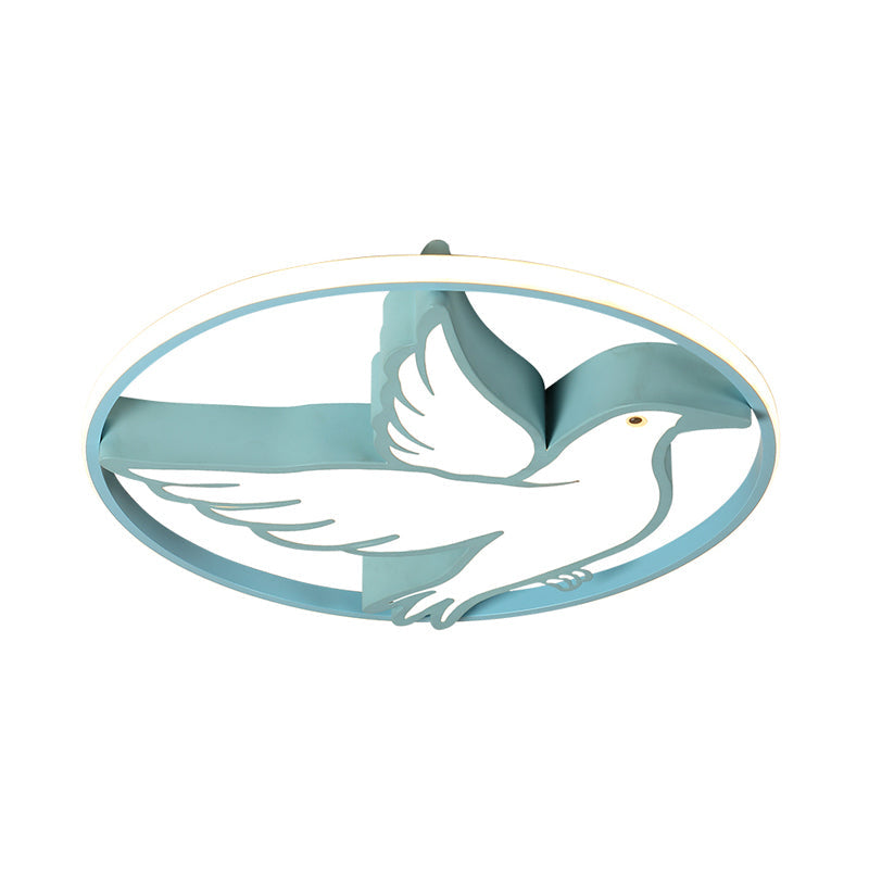 Peace Pigeon Acrylic Ceiling Light with LED Ring: Perfect for Living Rooms and Animal Lovers