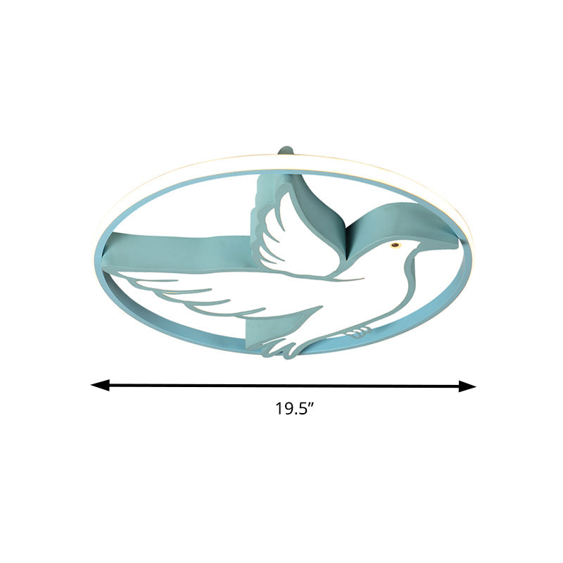 Peace Pigeon Acrylic Ceiling Light with LED Ring: Perfect for Living Rooms and Animal Lovers
