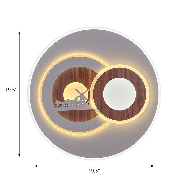 Sleek Acrylic Led Flush Mount Ceiling Light For Corridors Contemporary White Design