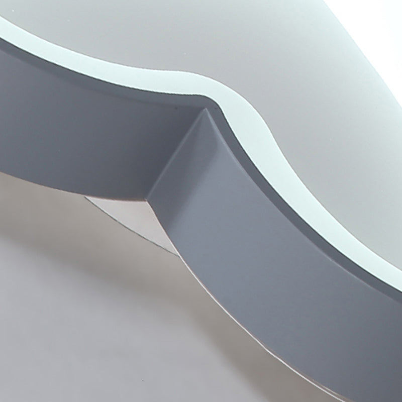Modern Gray Acrylic LED Flush Light for Foyer Bathroom, Energy-Saving Nordic Ceiling Mount