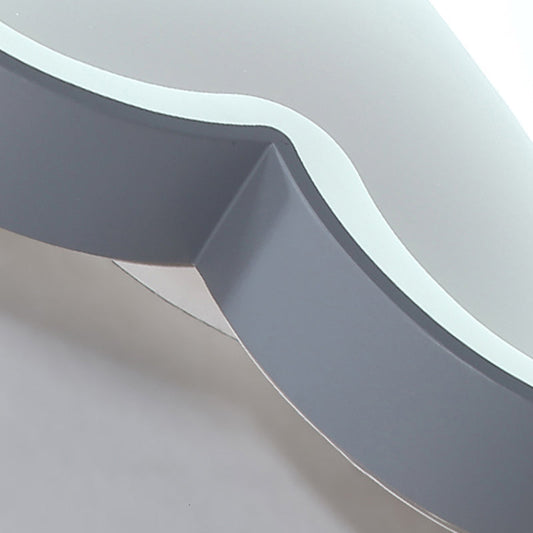 Modern Gray Acrylic Led Flush Light For Foyer Bathroom Energy-Saving Nordic Ceiling Mount