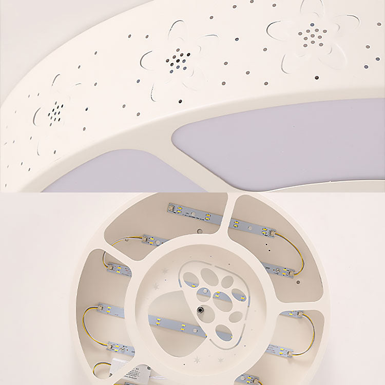 Plafonnier LED en métal blanc en forme de champignon - Plafonnier de dessin animé pour la maternelle