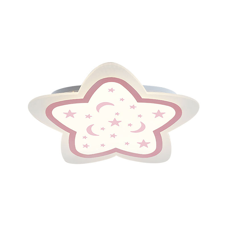 Art Deco Star Shape Ceiling Light for Kid's Bedroom - Acrylic Flush Mount