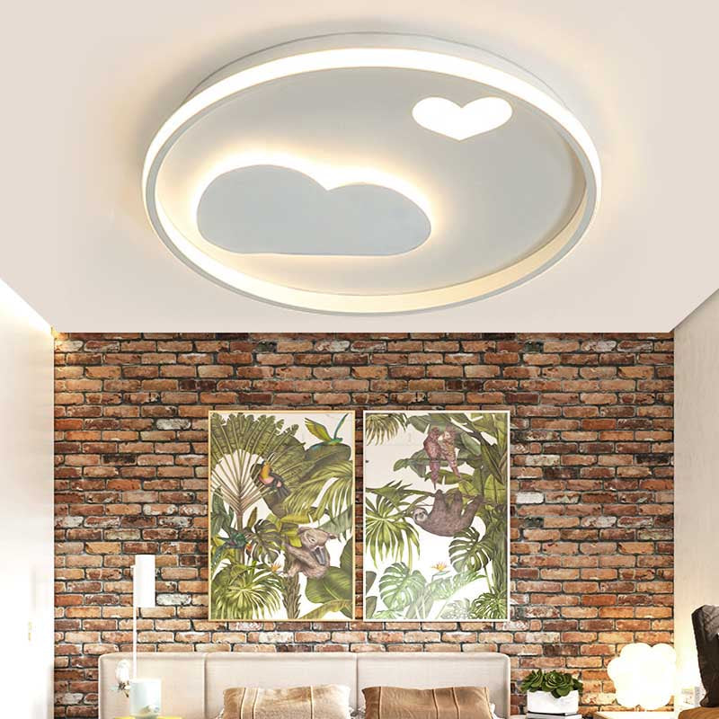 Contemporary Heart Ceiling Lamp – LED Acrylic Flush Mount Light for Hotel Hallway
