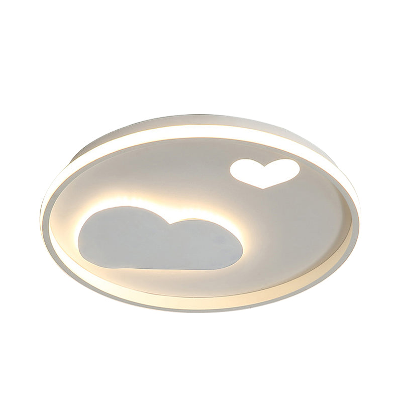 Contemporary Heart Ceiling Lamp Led Acrylic Flush Mount Light For Hotel Hallway