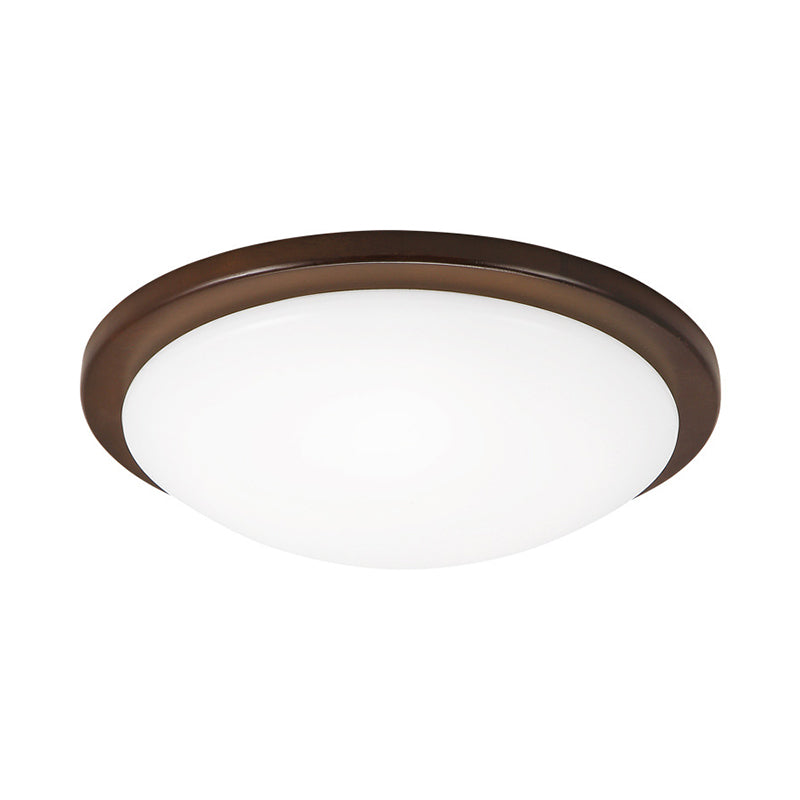 Simple Wood Flush Mount Ceiling Light With Led Round/Square/Flower Design 14/15/18 Wide Acrylic