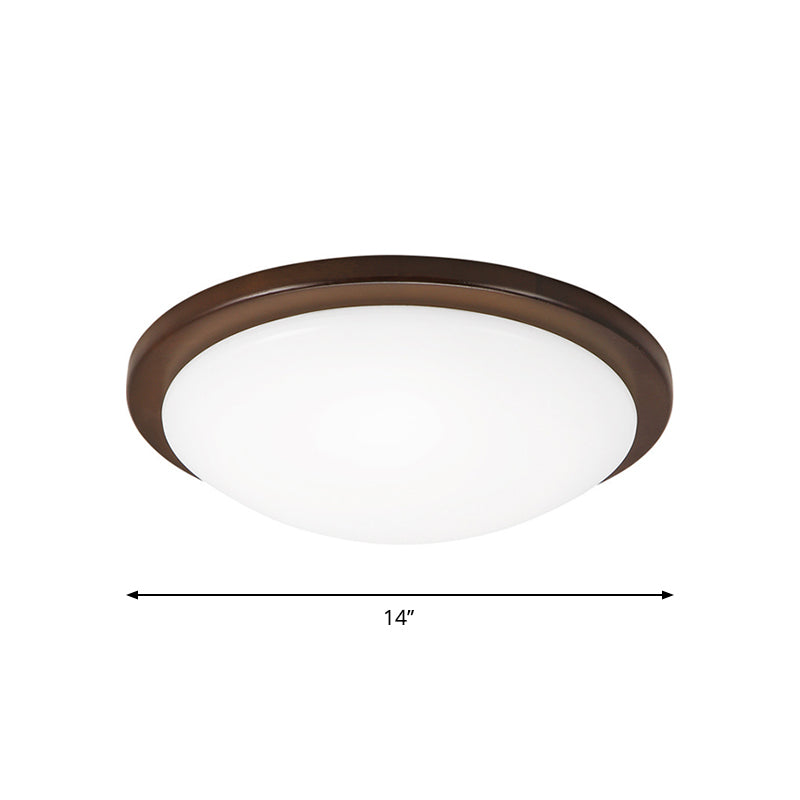 Simple Wood Flush Mount Ceiling Light With Led Round/Square/Flower Design 14/15/18 Wide Acrylic