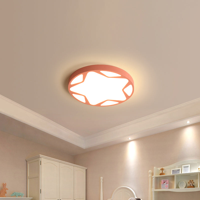 Macaron Loft Acrylic Ceiling Lamp: Candy Colored Flush Light for Child Bedroom
