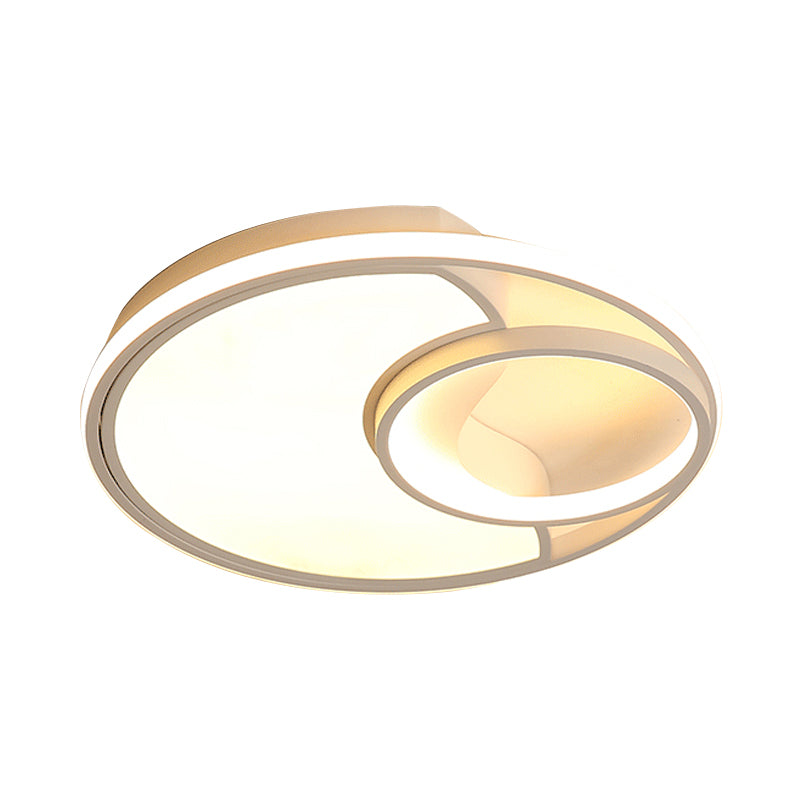Modern LED Flush Mount Ceiling Lamp for Bathroom or Hallway - Sun Moon Design