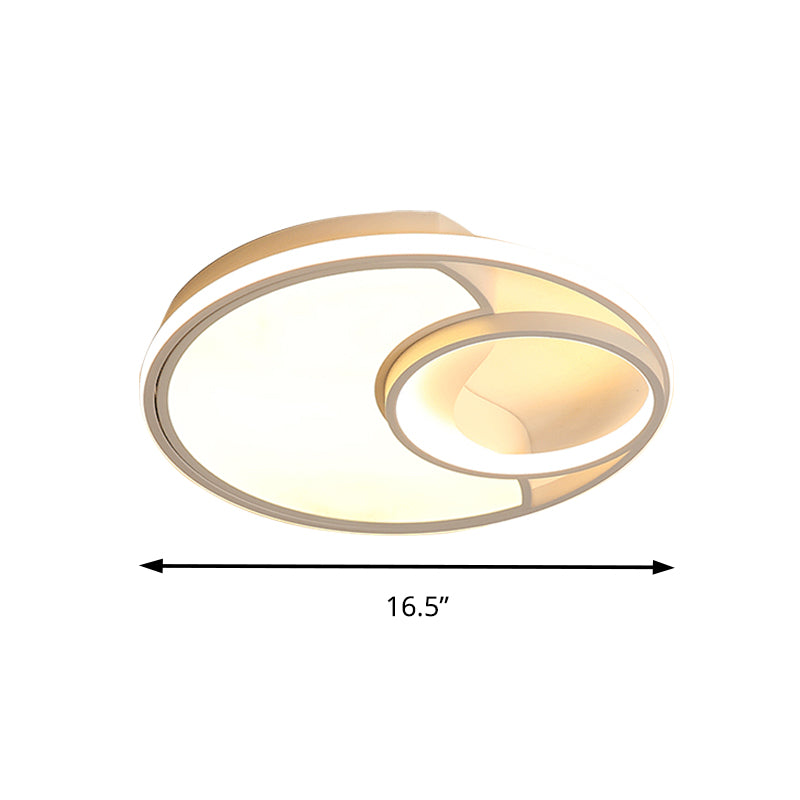 Modern LED Flush Mount Ceiling Lamp for Bathroom or Hallway - Sun Moon Design