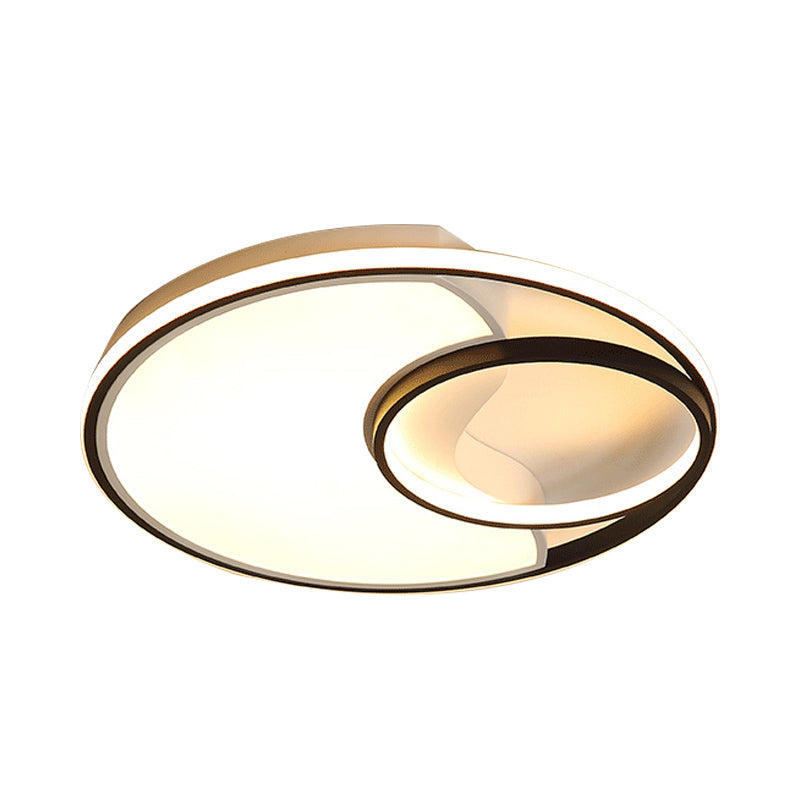 Modern LED Flush Mount Ceiling Lamp for Bathroom or Hallway - Sun Moon Design