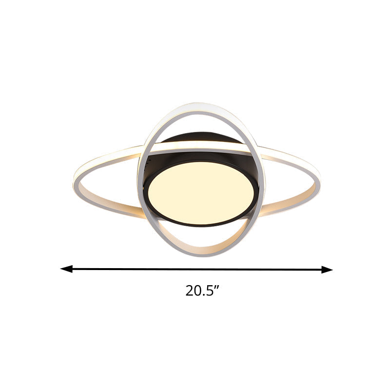 Contemporary Black Acrylic Flush Ceiling Light - LED Ceiling Lamp for Study Room