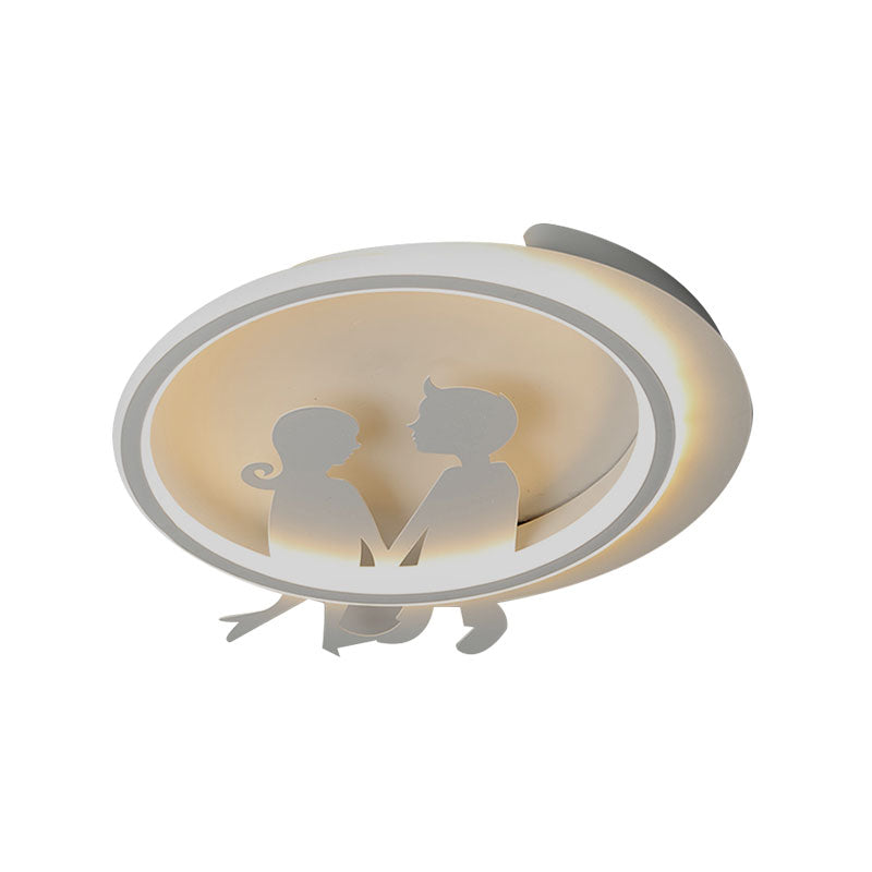 Modern White Acrylic Circle Ceiling Light Fixture for Bedroom - Contemporary Design