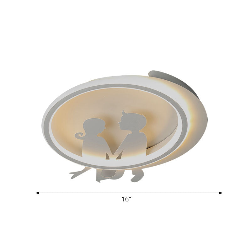 Modern White Acrylic Circle Ceiling Light Fixture for Bedroom - Contemporary Design