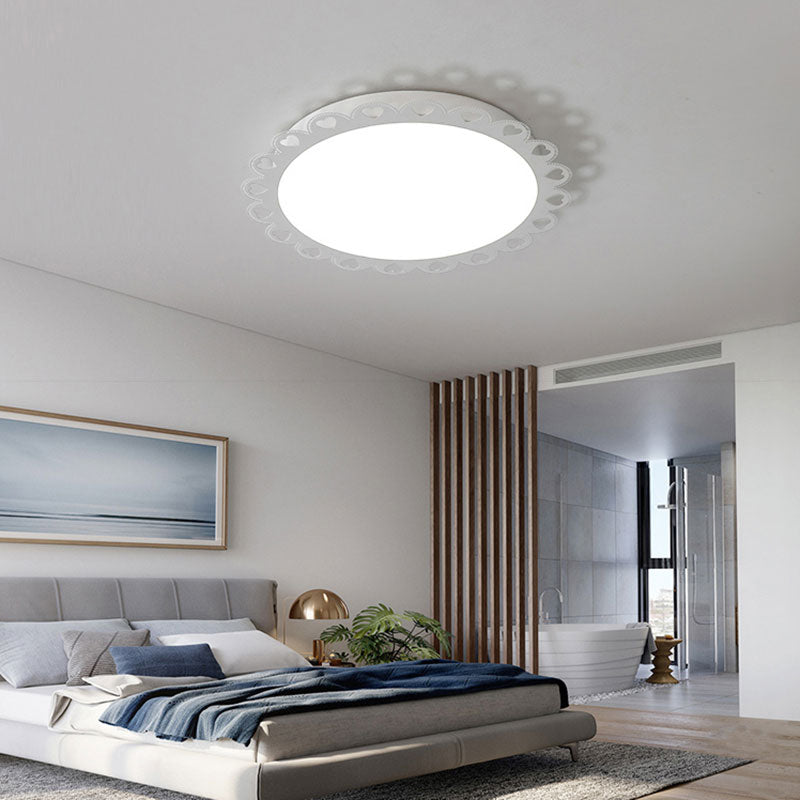 Plafonnier LED blanc à encastrer de style nordique pour salon
