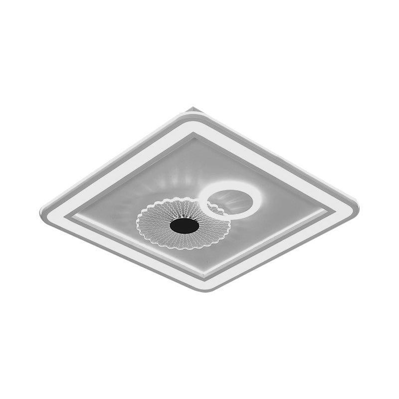 Modern Acrylic Led Flushmount Ceiling Light In White For Bedroom