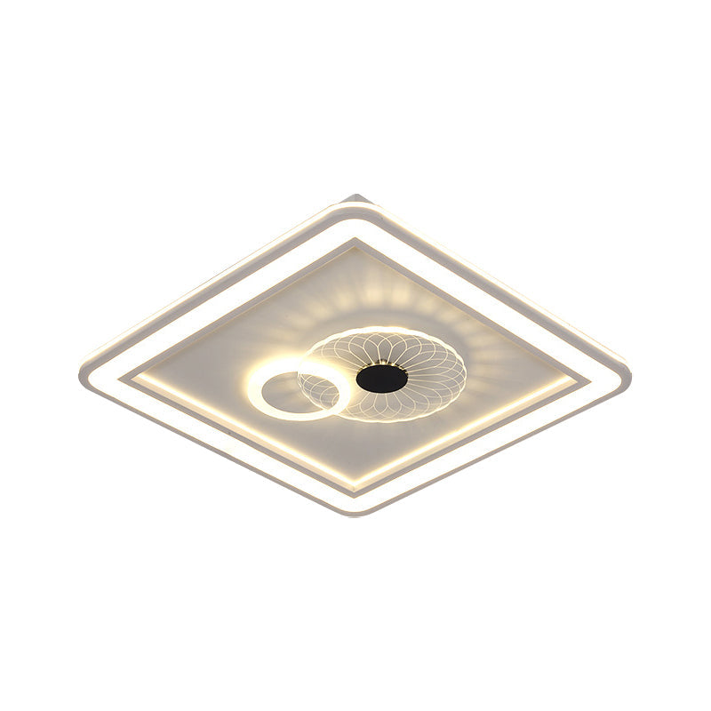 Modern Acrylic LED Flushmount Ceiling Light in White for Bedroom