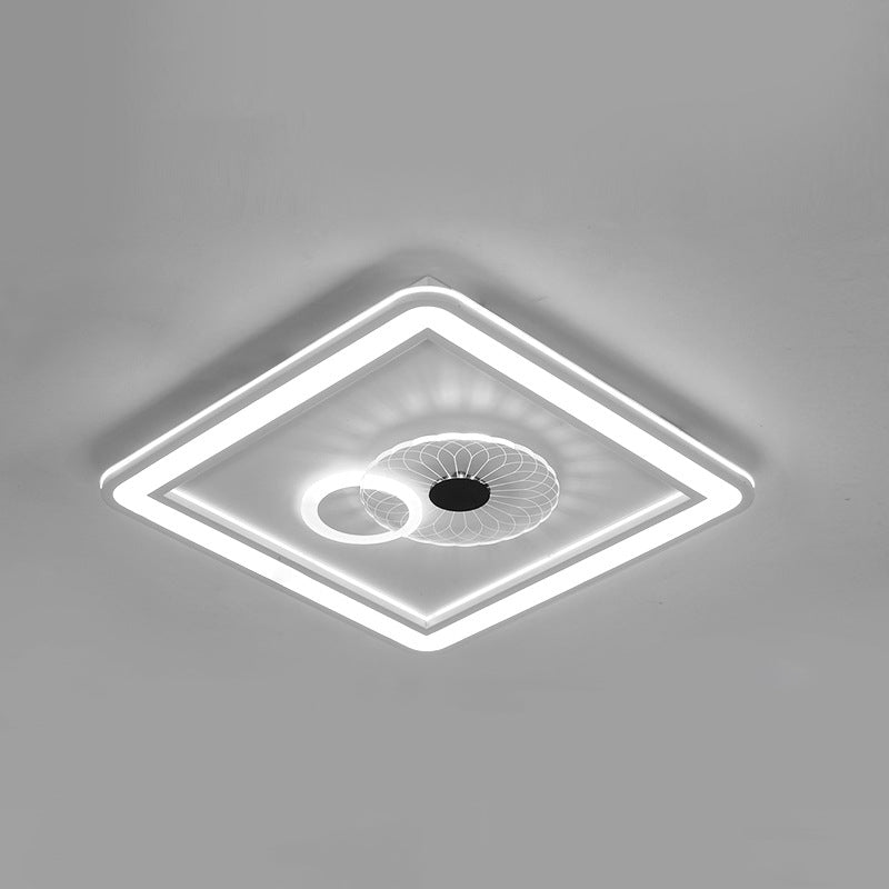 Modern Acrylic Led Flushmount Ceiling Light In White For Bedroom