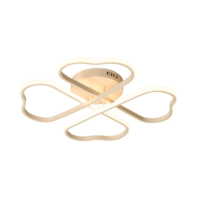 Minimalistic Heart Shape Acrylic Flush Mount Led Ceiling Light In 18/23/28 - Warm/White/3 Color