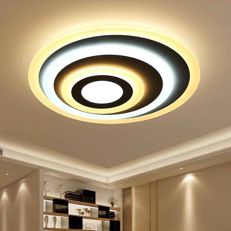 Simple White LED Flush Ceiling Light - 19.5"/31.5"/39" Wide - Warm/White Light