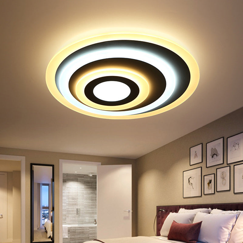 Simple White LED Flush Ceiling Light - 19.5"/31.5"/39" Wide - Warm/White Light