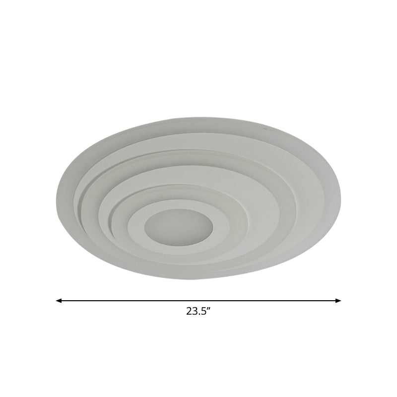 Simple White LED Flush Ceiling Light - 19.5"/31.5"/39" Wide - Warm/White Light