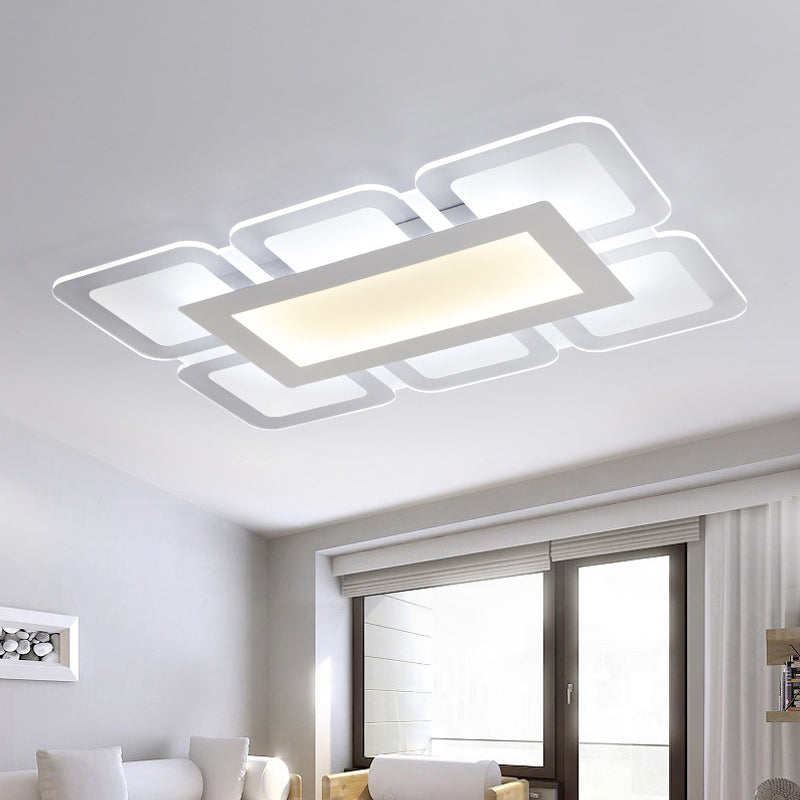 Modern Acrylic Led Flushmount Light In White - Available Various Sizes / 16