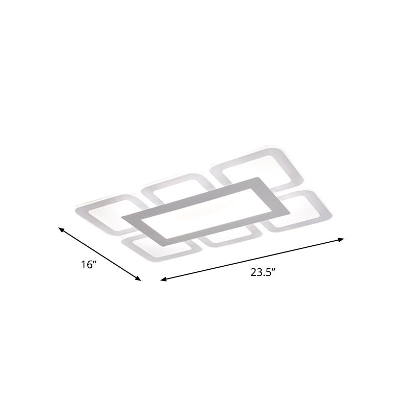 Modern Acrylic LED Flushmount Light in White - Available in Various Sizes