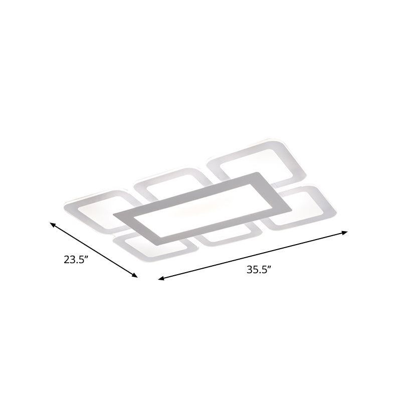 Modern Acrylic LED Flushmount Light in White - Available in Various Sizes