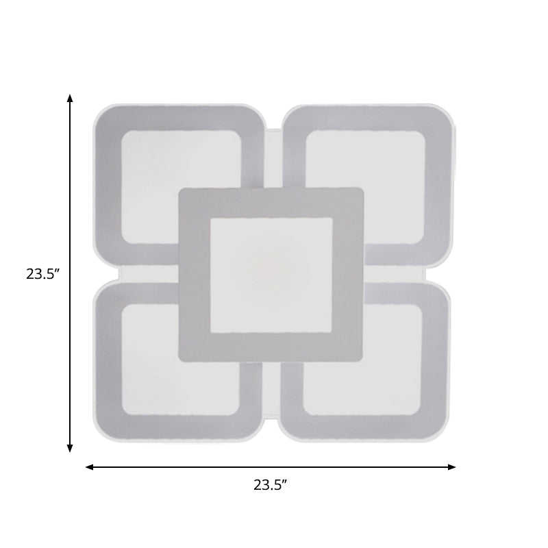 Modern Acrylic LED Flushmount Light in White - Available in Various Sizes