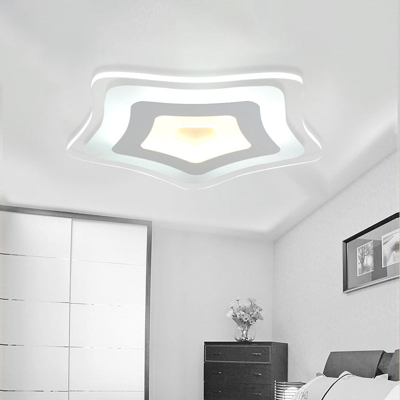 Modern Ultrathin Led Star Ceiling Lamp In Warm/White Light - 8/16.5/20.5 W