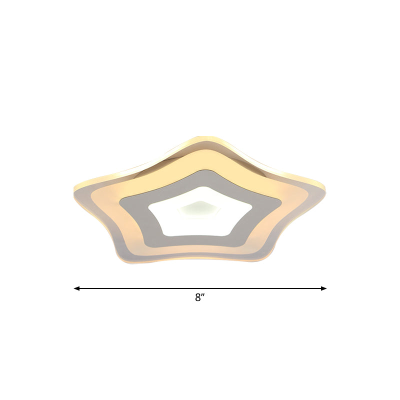 Modern Ultrathin LED Star Ceiling Lamp in Warm/White Light - 8"/16.5"/20.5" W