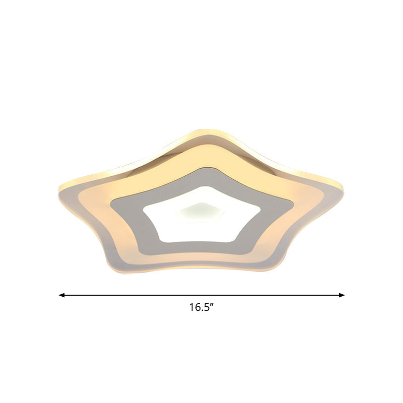 Modern Ultrathin LED Star Ceiling Lamp in Warm/White Light - 8"/16.5"/20.5" W