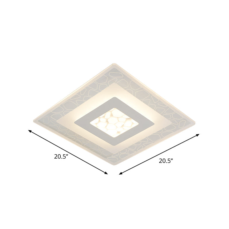 Minimalist LED Ceiling Light in White with Pebble Pattern - Thin and Versatile Shape Options for Bedrooms