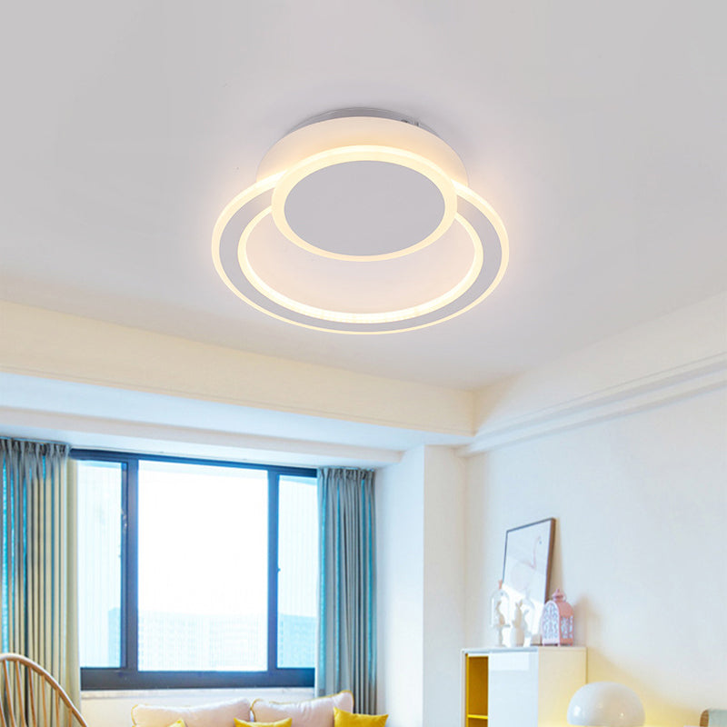 Plafonnier LED moderne blanc/vert avec éclairage chaud/blanc pour chambre à coucher