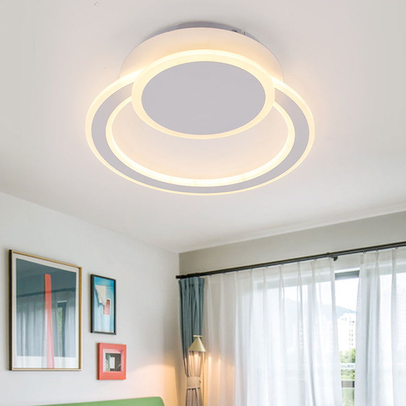 Plafonnier LED moderne blanc/vert avec éclairage chaud/blanc pour chambre à coucher