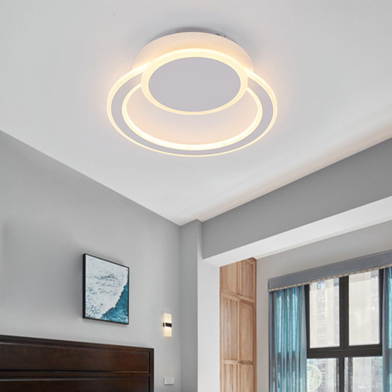 Plafonnier LED moderne blanc/vert avec éclairage chaud/blanc pour chambre à coucher