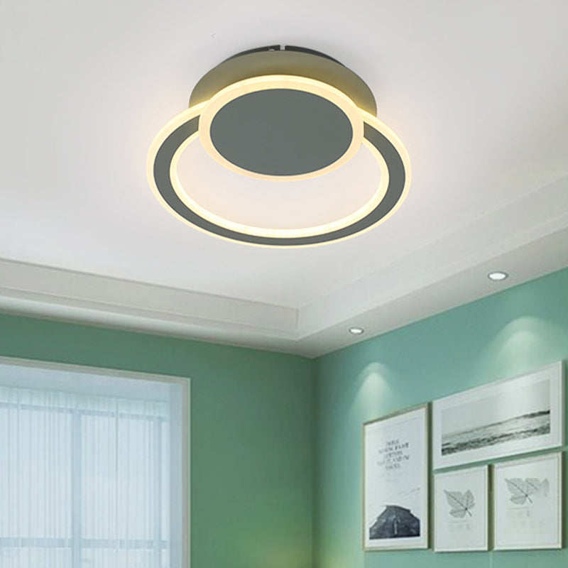 Plafonnier LED moderne blanc/vert avec éclairage chaud/blanc pour chambre à coucher