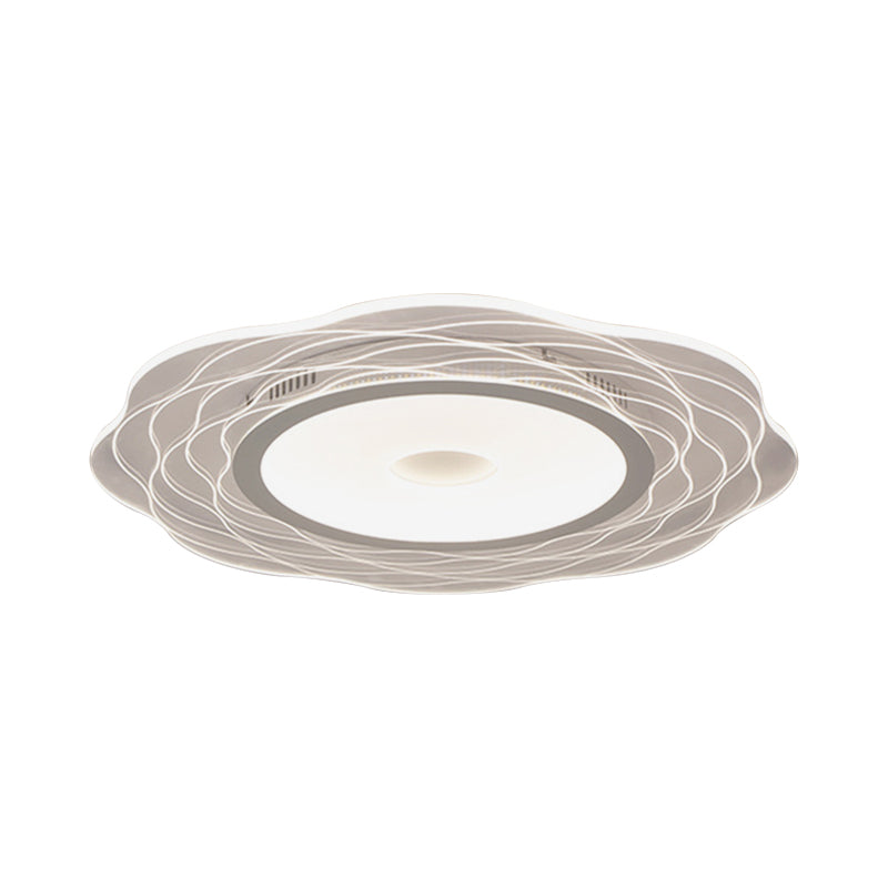 Scalloped Acrylic LED Ceiling Lamp - Super-Thin & Minimalist Design in Warm/White Light, Size Options: 16.5"/20.5"/31