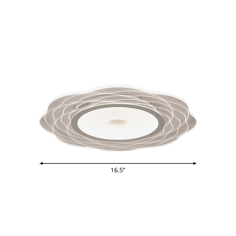 Scalloped Acrylic LED Ceiling Lamp - Super-Thin & Minimalist Design in Warm/White Light, Size Options: 16.5"/20.5"/31