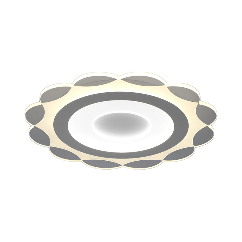 Simplicity White LED Flushmount Light with Acrylic Bloom Design in Warm/White, 16.5"/24.5"/31" Wide